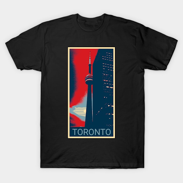 Toronto in Shepard Fairey style T-Shirt by Montanescu